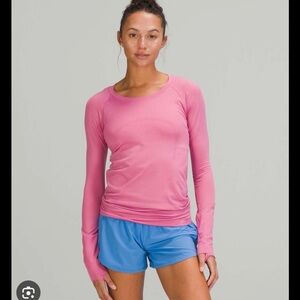 lululemon swiftly tech purplish/pink Long Sleeve Top with thumb holes